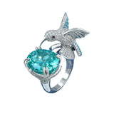 Silver Hummingbird Ring