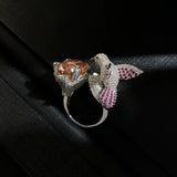 Silver Hummingbird Ring