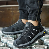 Steel Toe Safety Shoes Men Work Safety Boots Lightweight Breathable Comfortable Sneakers Men Boots Slip-Resistant Shoes