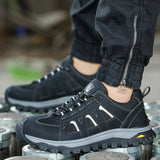 Steel Toe Safety Shoes Men Work Safety Boots Lightweight Breathable Comfortable Sneakers Men Boots Slip-Resistant Shoes