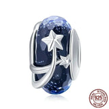 Silver Star Murano Glass Bead