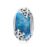 Silver Star Murano Glass Bead