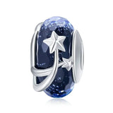 Silver Star Murano Glass Bead