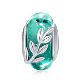 Silver Star Murano Glass Bead