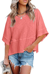 DICORYA — T-shirt uni à manches évasées