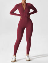 DICORYA — Combinaison zippée manches longues, cerise