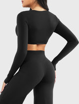 DICORYA — Crop top col V manches longues