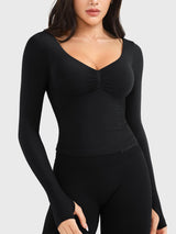 DICORYA — Haut de sport sans couture manches longues