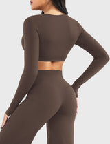 DICORYA — Crop top col V manches longues