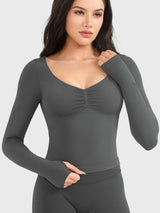 DICORYA — Haut de sport sans couture manches longues